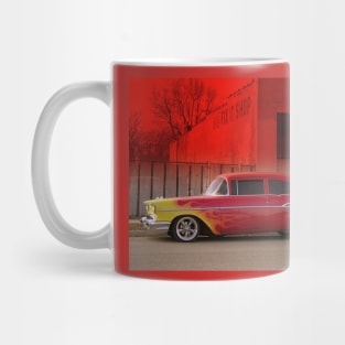 Red 1957 Chevy Flames Mug